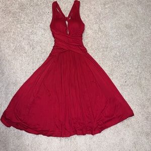 Low cut front and back midi dress